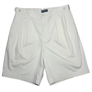 NWT Dockers Mens Minimalist No Wrinkle Poplin Shorts Beige Stone Pleated Size 31